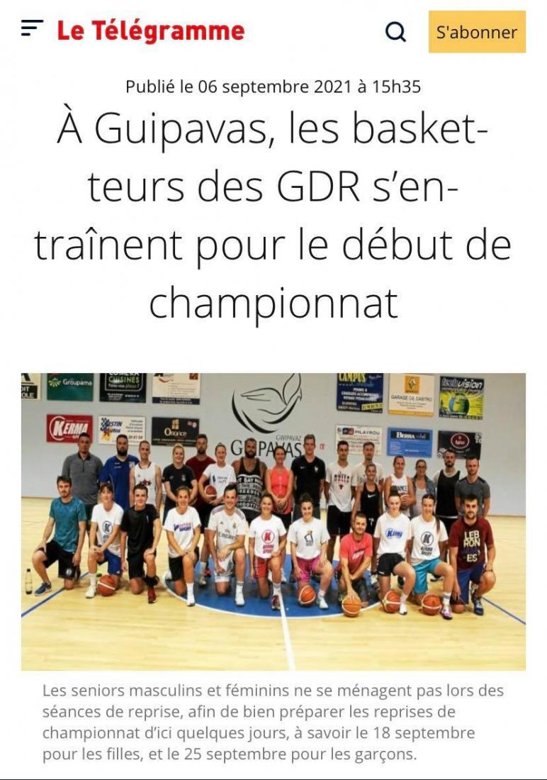 [DANS LA PRESSE - Télégramme] - Reprise des Seniors 📰