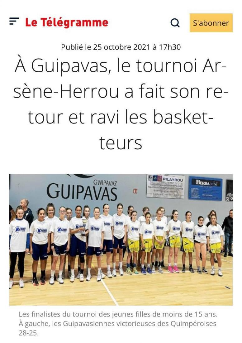 [DANS LA PRESSE - TÉLÉGRAMME] - CHALLENGE ARSÈNE HERROU 2021 📰