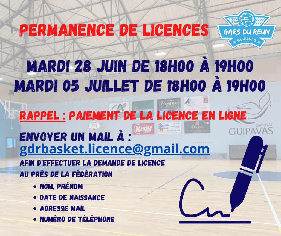 INSCRIPTIONS LICENCES SAISON 2022/2023
